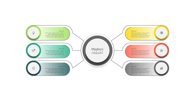 Plik wektorowy wektorowy proces biznesowy szablon infografiki kolorowy projekt