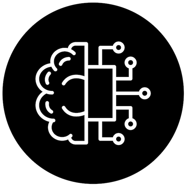 Wektorowy projekt AI Brain Icon Style
