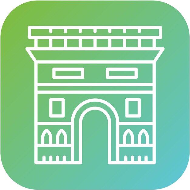 Wektorowy projekt Arc De Triomphe Icon Style