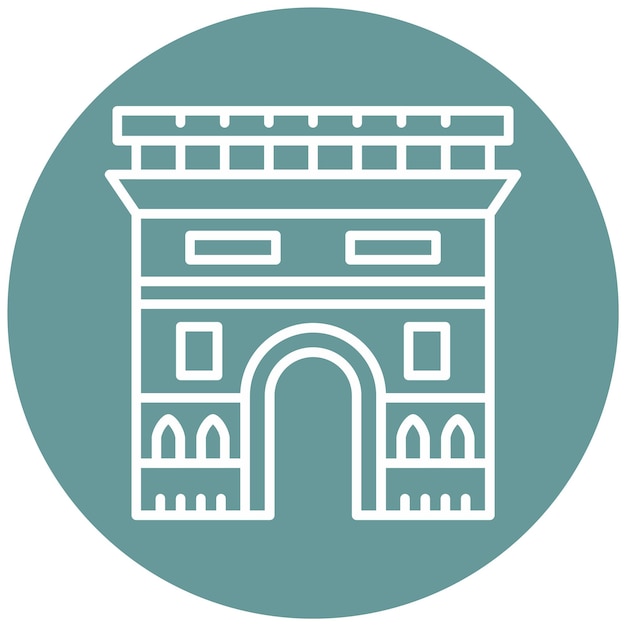 Wektorowy projekt Arc De Triomphe Icon Style
