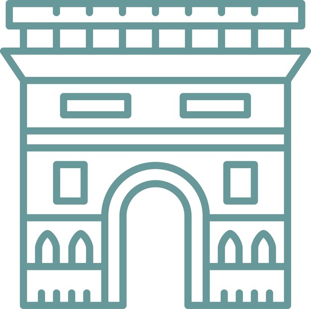 Wektorowy projekt Arc De Triomphe Icon Style