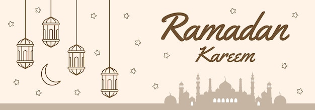 Wektorowy Projekt Baneru Ramadanu