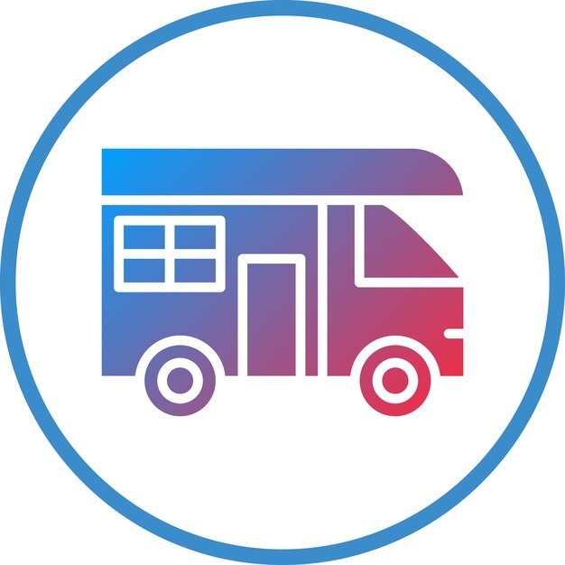 Wektorowy projekt Camper Van Icon Style