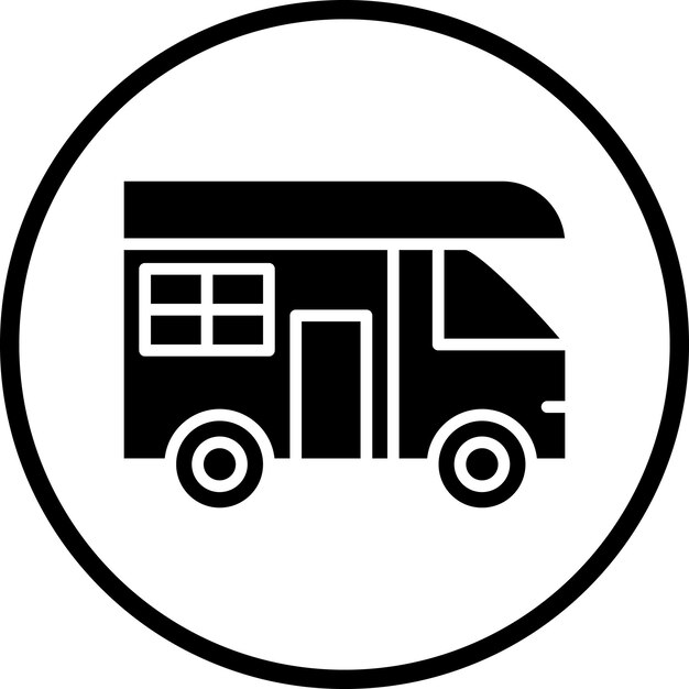 Wektorowy projekt Camper Van Icon Style