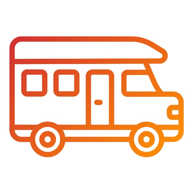 Wektorowy projekt Camper Van Icon Style