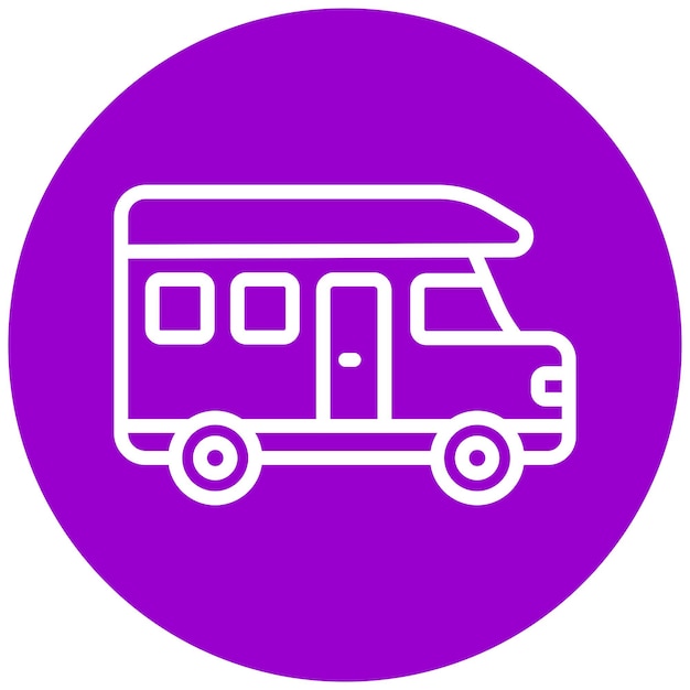 Wektorowy projekt Camper Van Icon Style