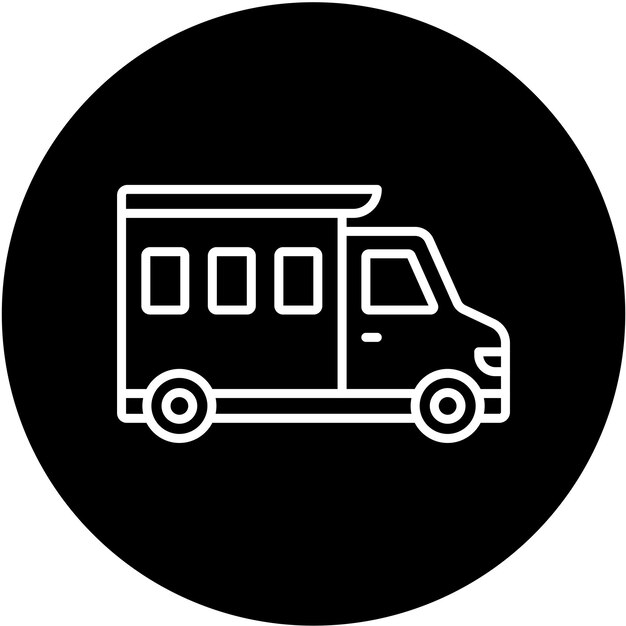 Wektorowy projekt Camper Van Icon Style