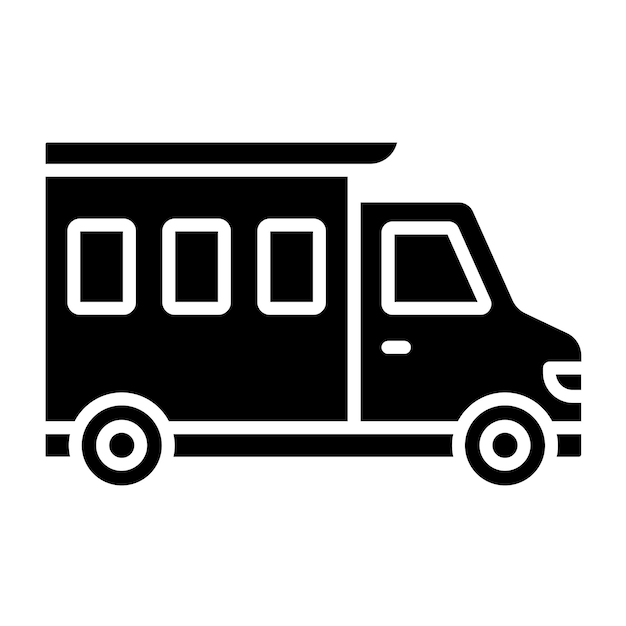 Wektorowy projekt Camper Van Icon Style