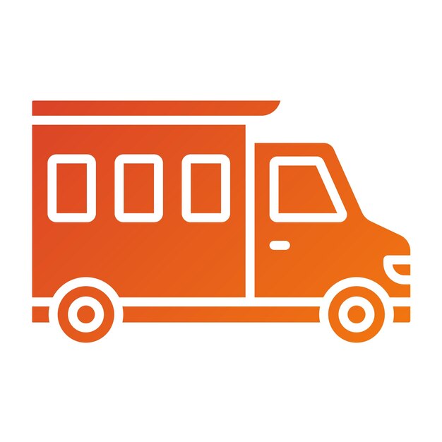Wektorowy projekt Camper Van Icon Style