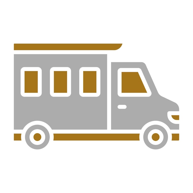 Wektorowy projekt Camper Van Icon Style