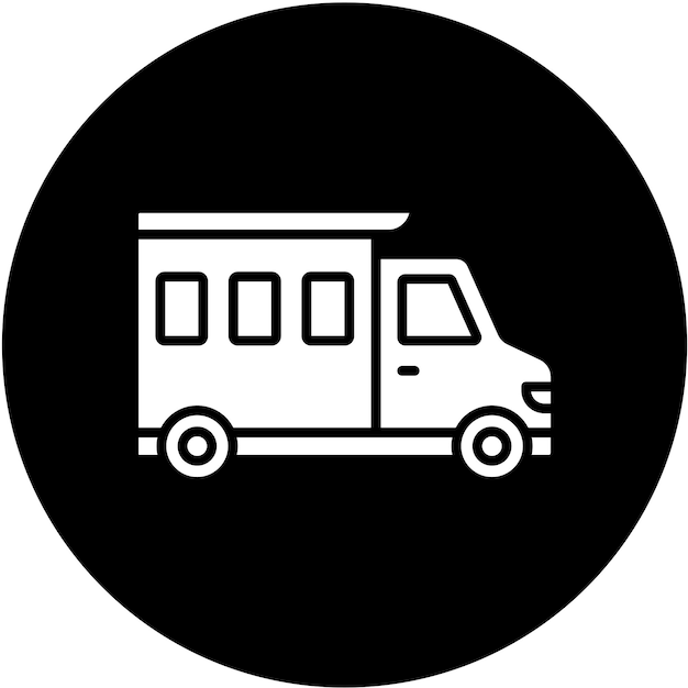 Wektorowy projekt Camper Van Icon Style