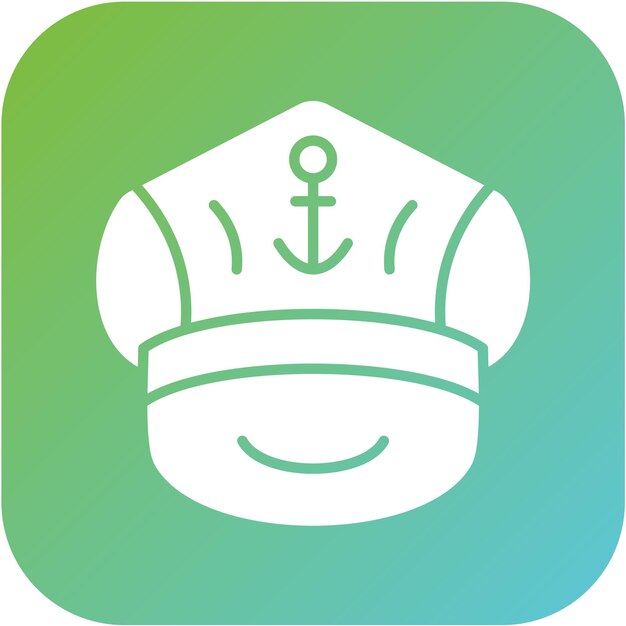 Wektorowy projekt Captain Cap Icon Style