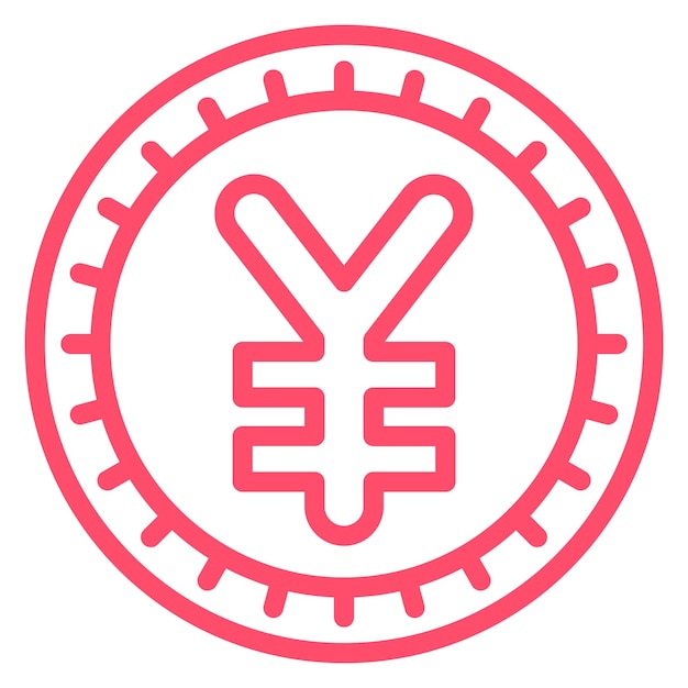 Wektorowy projekt chiński Yuan Icon Style