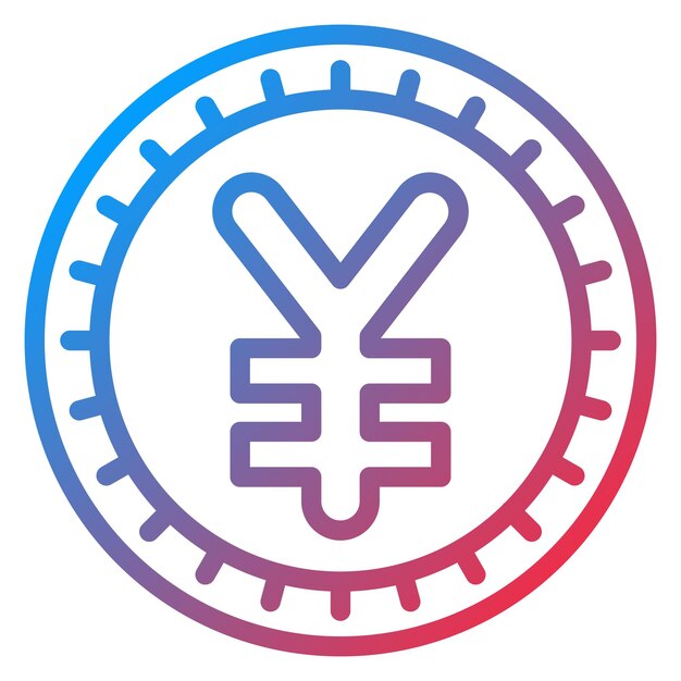 Wektorowy projekt chiński Yuan Icon Style