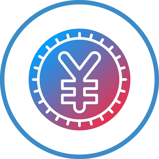 Wektorowy projekt chiński Yuan Icon Style