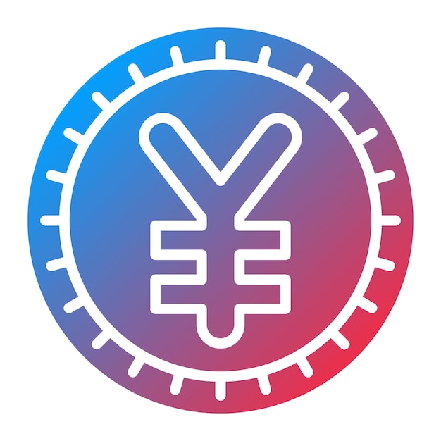 Wektorowy projekt chiński Yuan Icon Style