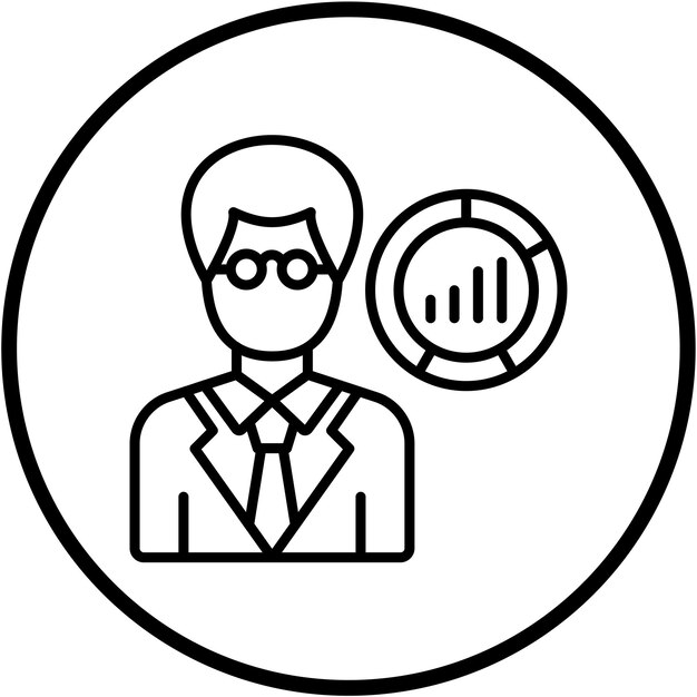 Wektorowy projekt Data Scientist Mężczyzna Styl ikony