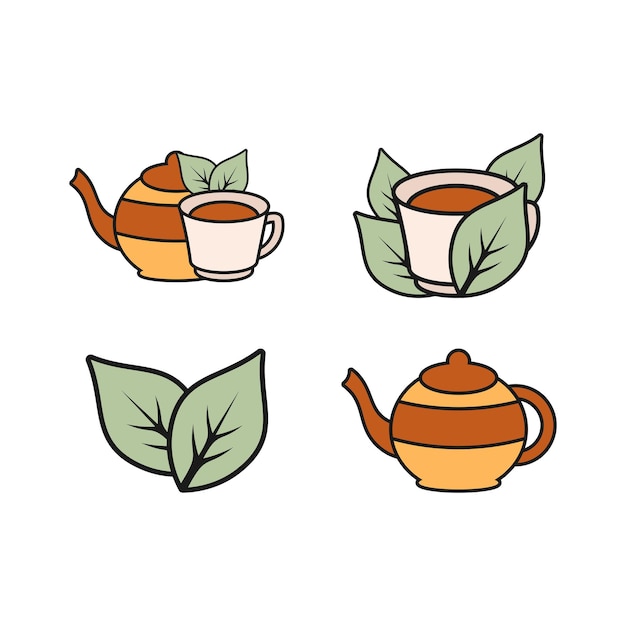 Wektorowy projekt elementów w stylu retro Tea Day