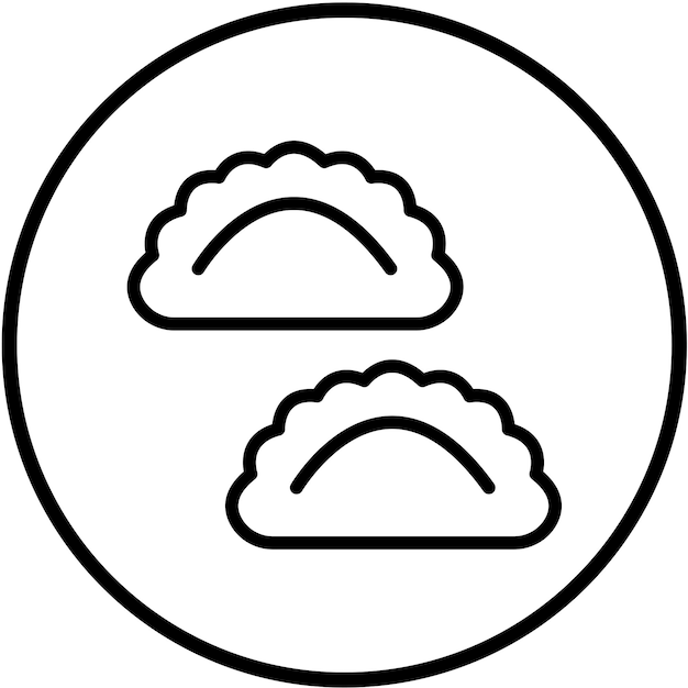 Wektorowy projekt Empanada Icon Style