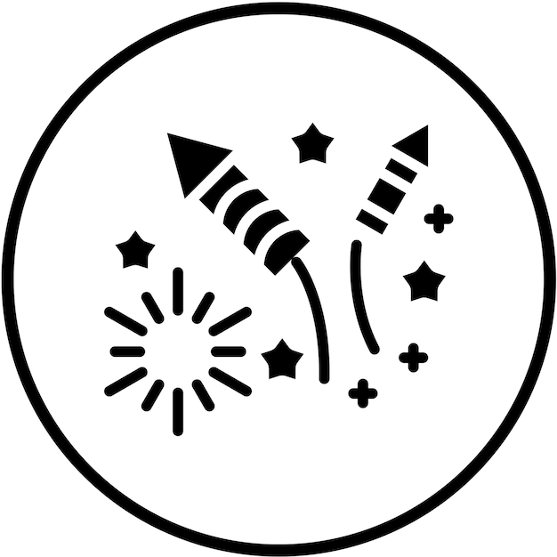 Wektorowy projekt Firecracker Icon Style
