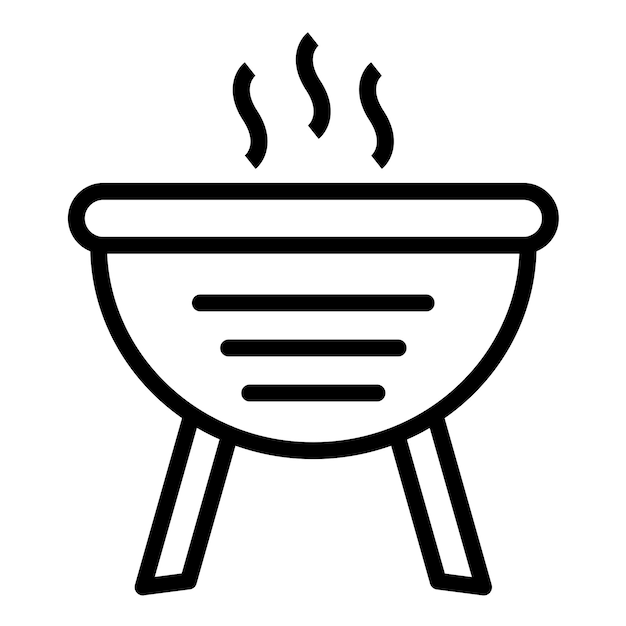 Wektorowy projekt grilla zewnętrznego Icon Style