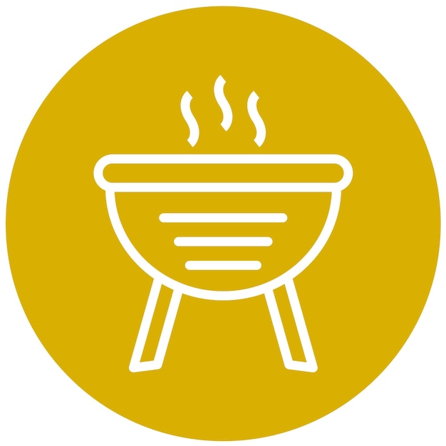 Wektorowy projekt grilla zewnętrznego Icon Style