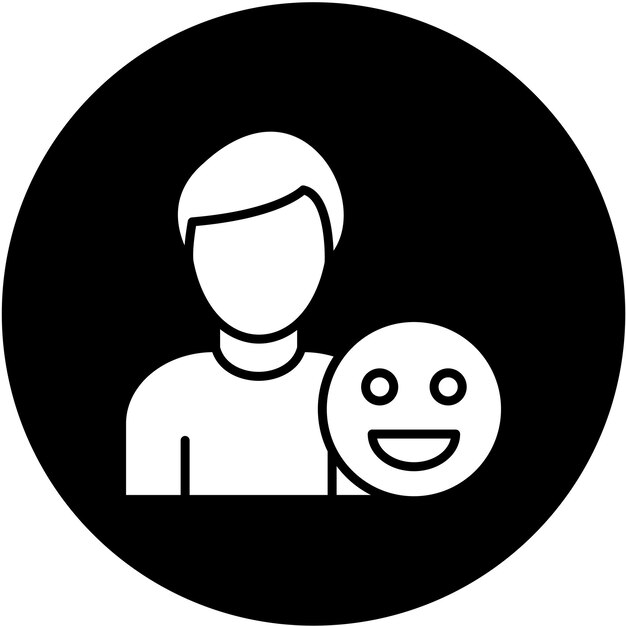 Wektorowy projekt Happy Man Icon Style
