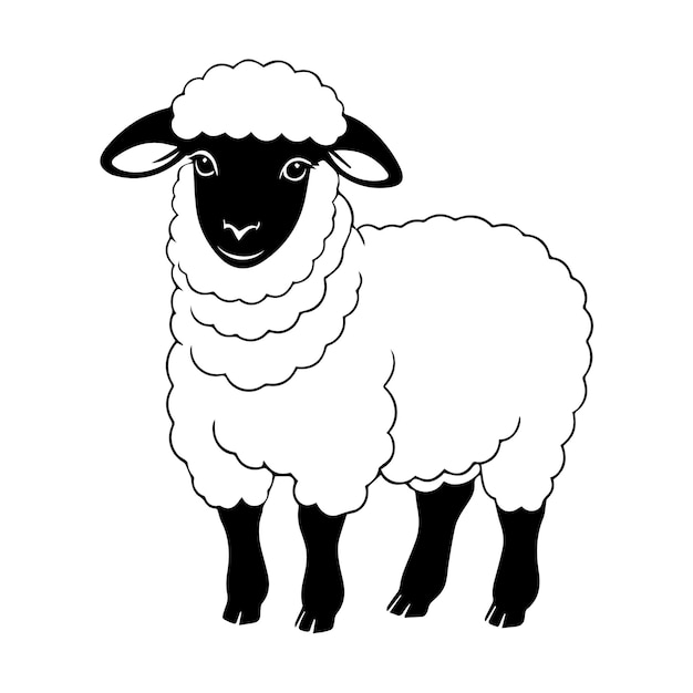 Plik wektorowy wektorowy projekt ilustracji z czarną linią owiec