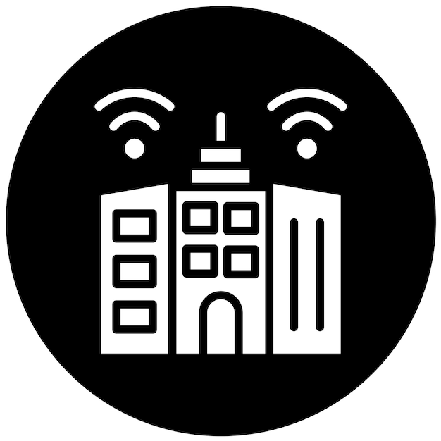 Wektorowy projekt inteligentnego budynku Icon Style