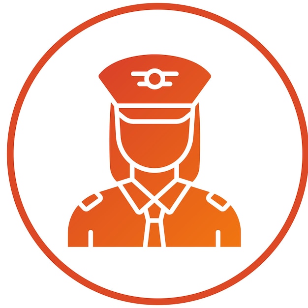 Wektorowy projekt kobiecego kapitana Icon Style
