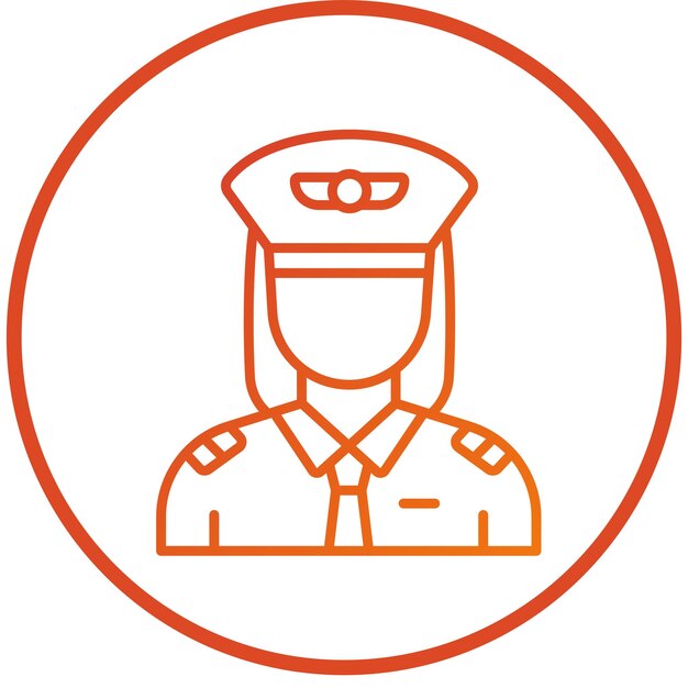 Wektorowy projekt kobiecej ikony pilota