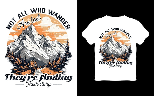 Plik wektorowy wektorowy projekt koszulki eksploracji przyrody przygody góry retro w stylu vintage ilustracja