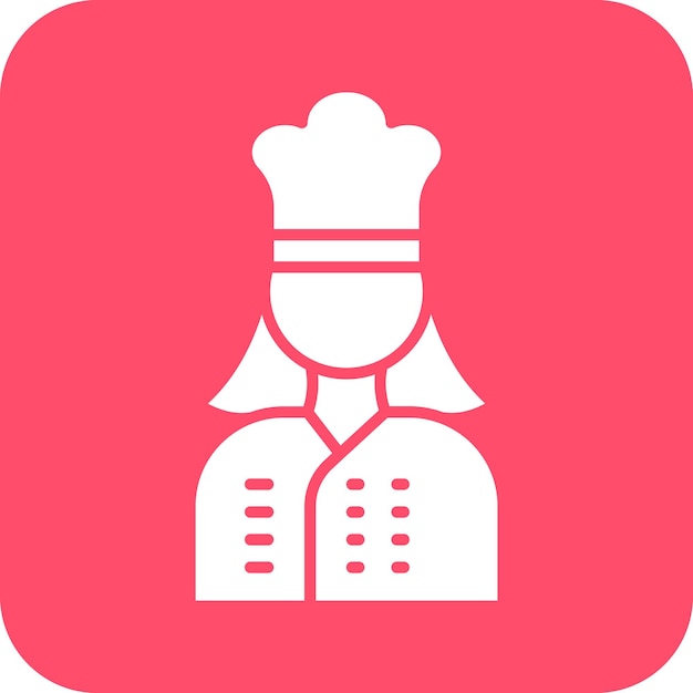 Wektorowy projekt Lady Chef Icon Style