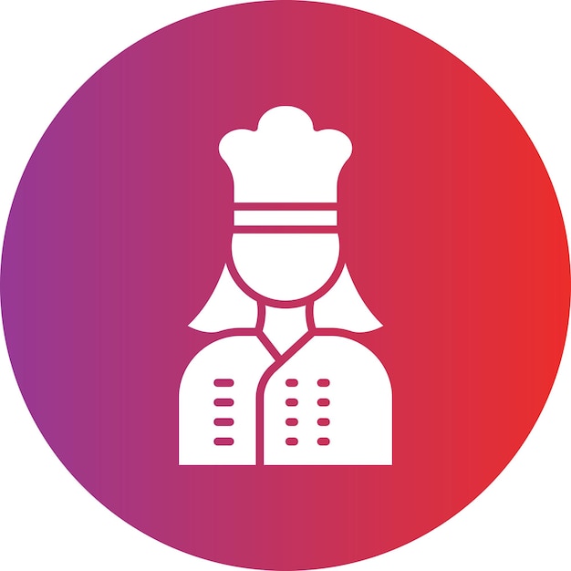 Wektorowy projekt Lady Chef Icon Style