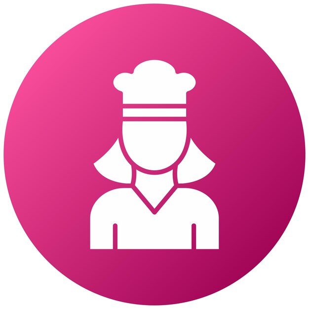 Wektorowy projekt Lady Chef Icon Style