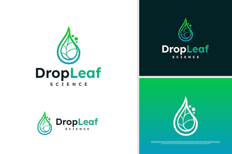 Wektor wektorowy projekt logo kropli wodnej eco leaf logo science szablon projektu logo
