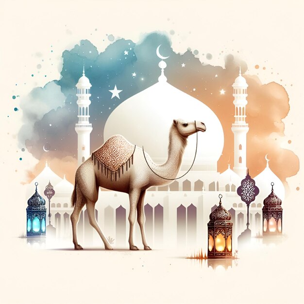 Plik wektorowy wektorowy projekt logo meczetu islamskiego