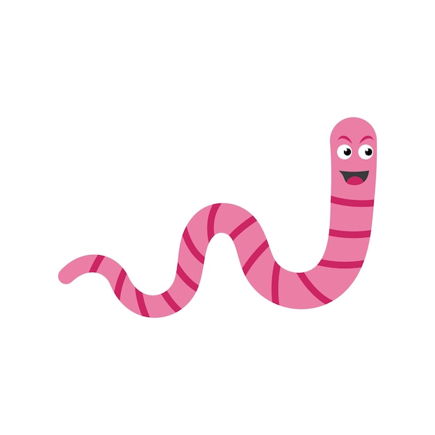 Wektorowy projekt logo postaci z kreskówki Earthworm