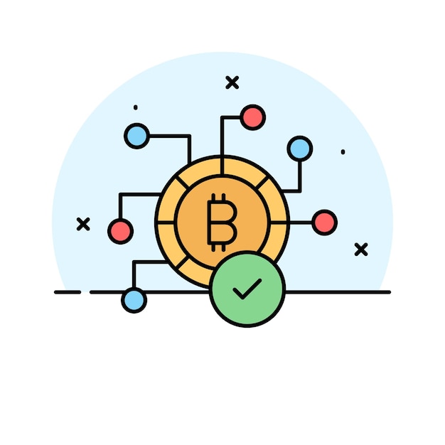Wektorowy projekt monety kryptowalutowej ikona bitcoina w nowoczesnym stylu