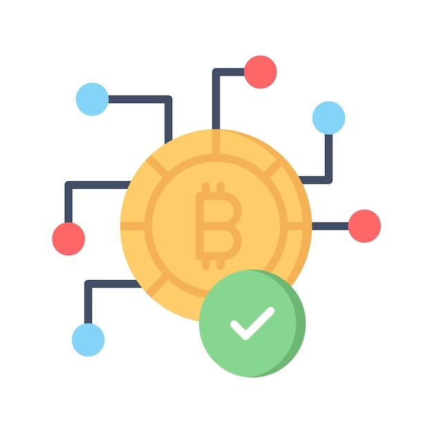 Wektorowy projekt monety kryptowalutowej ikona bitcoina w nowoczesnym stylu