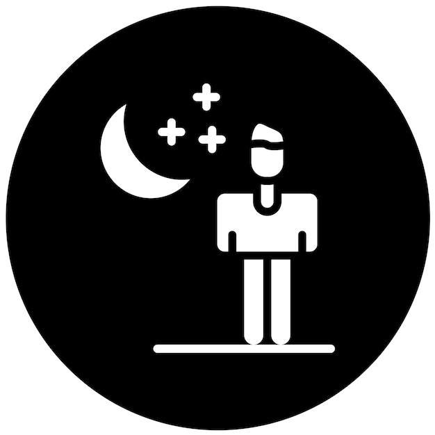 Wektorowy projekt Moonlit Walk Icon Style