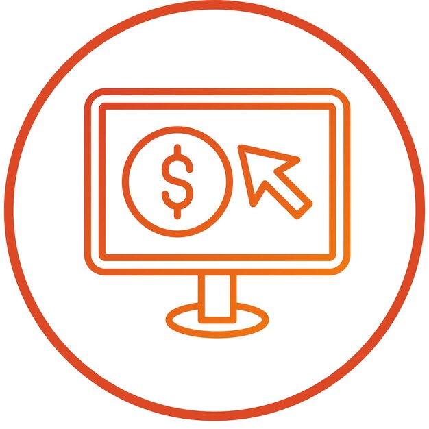 Wektorowy projekt Pay Per Click Icon Style