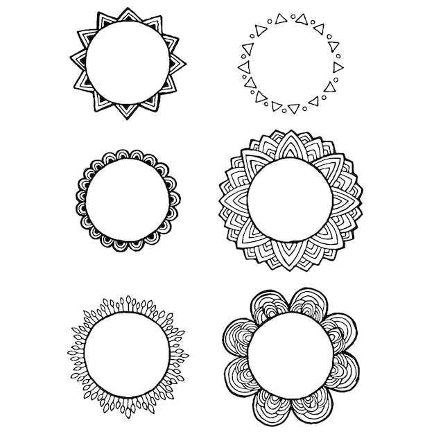 Plik wektorowy wektorowy projekt roczników mandala doodle elementy