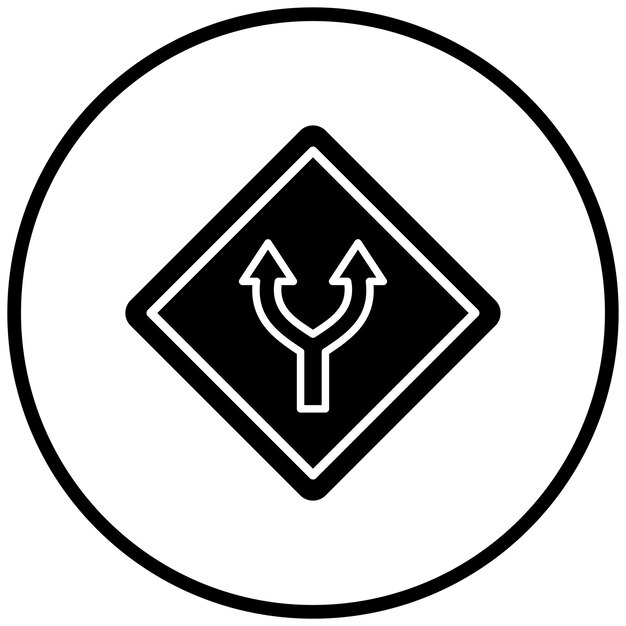 Wektorowy projekt Split Road Icon Style