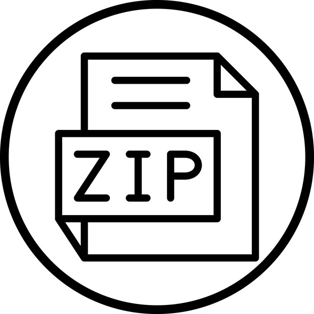 Wektorowy projekt stylu ikony ZIP