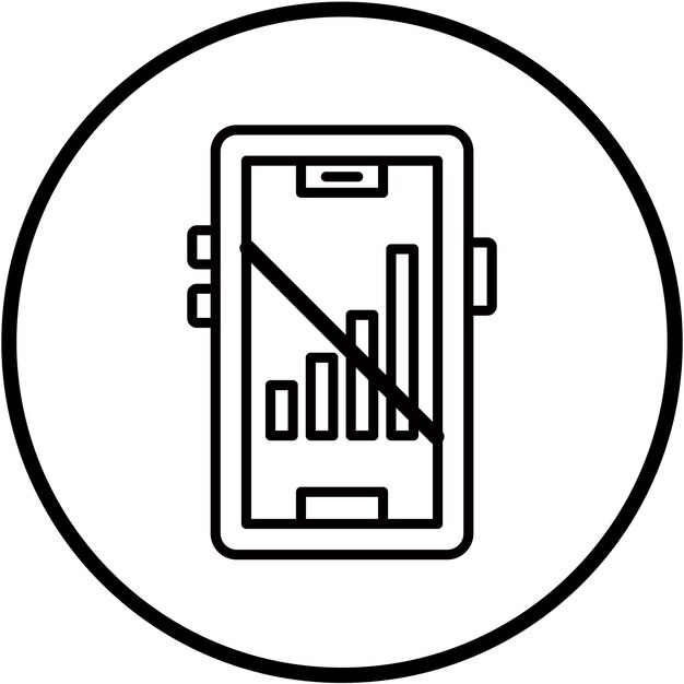 Wektorowy projekt sygnału komórkowego Off Icon Style