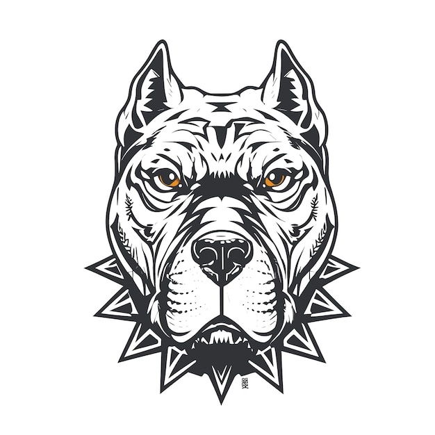 Plik wektorowy wektorowy projekt sztuki pitbull, ilustracja logo i projekt koszulki