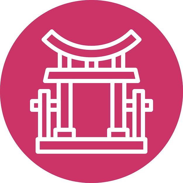 Wektorowy projekt Torii Gate Icon Style