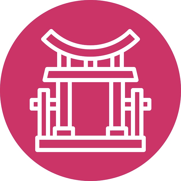 Wektorowy Projekt Torii Gate Icon Style