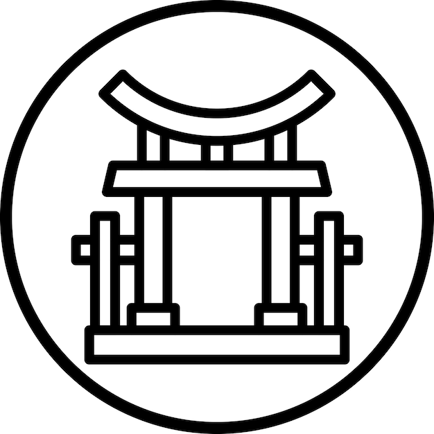 Wektorowy projekt Torii Gate Icon Style